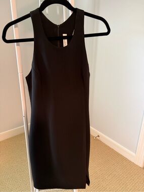 Amanda Uprichard Black Sleeveless Midi Sheath Dress